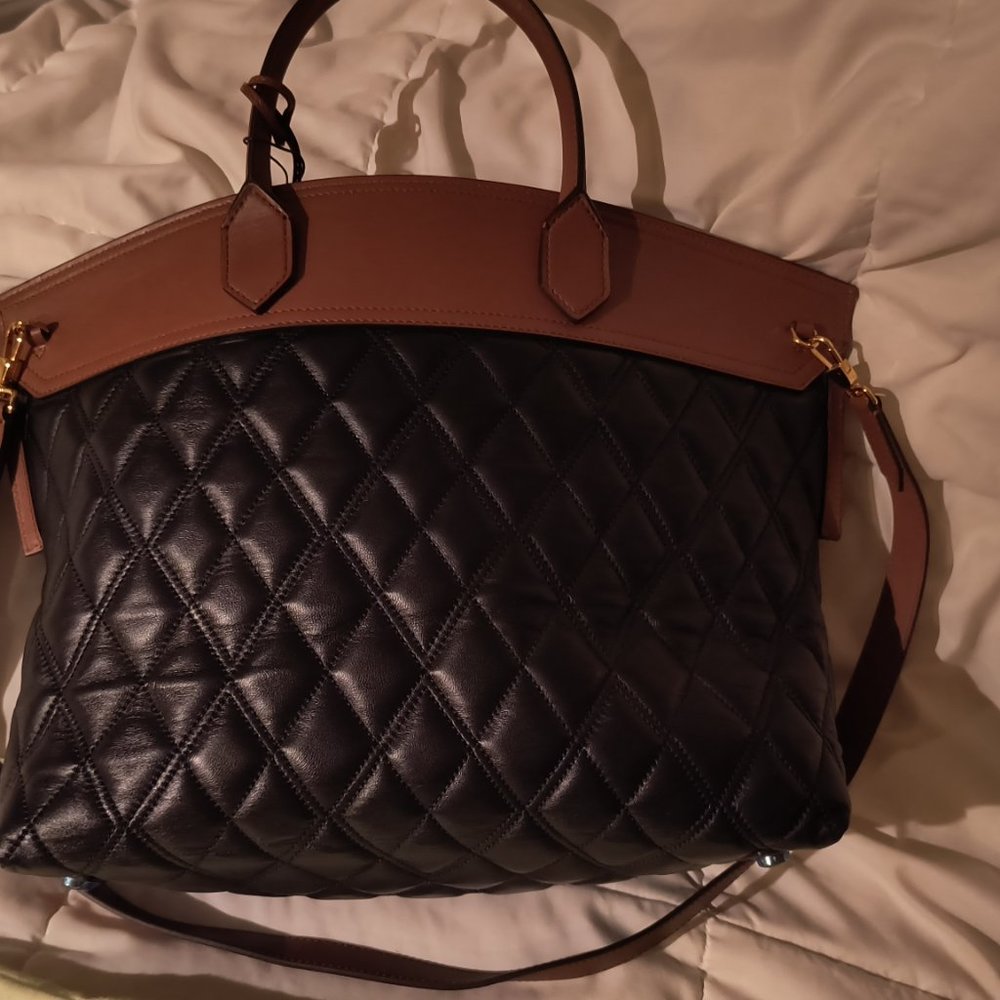 Burberry Quilted Society Top Handle Bag black lambskin-New with Tags - Picture 4 of 9